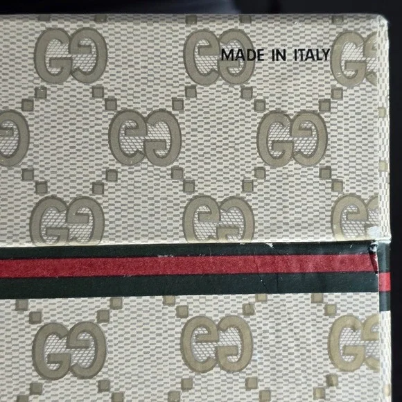 Vintage GUCCI Parfums GG Monogram Large Pouch Clutch Web Stripe NIB Italy 12